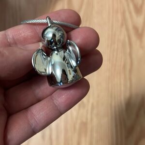 Silver Angel Charm Keychain